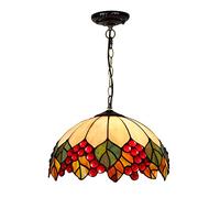 LIUNJHUY Lámpara Colgante de 12 Pulgadas, lámpara de Techo LED de vidrieras Regulables, E26, lámparas Retro Modernas para Dormitorio, Sala de Estar, Pasillo, Comedor, Cocina, 110-240 V Interesting