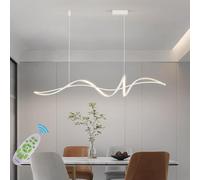 LIUNJHUY Lámpara Colgante en Espiral LED Regulable Lámpara Moderna de Aluminio Negro para Cocina Comedor Sala de Estar Lámpara de Techo Colgante Blanca de 150 cm Interesting