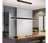 LIUNJHUY Lámpara Colgante LED Lineal Moderna para Comedor Lámpara de Techo Regulable con Control Remoto Altura Ajustable Negro 80 cm Lámpara contemporánea para Sala de Estar Interesting