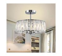 LIUNJHUY Lámpara de araña Moderna de Cristal Cromado Compatible con Sala de Estar, lámpara Colgante LED Redonda, lámpara Colgante de Cristal para Isla de Cocina, Luces Colgantes Modernas Interesting