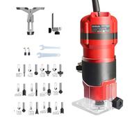 LiunxDromic - Herramienta de enrutador de madera de 800 W, herramientas y accesorios para carpintería, recortadora de mano Ectric, enrutador de inmersión con 12 brocas de 1/4 pulgadas, 31000r/Min 110