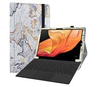 LiuShan Compatible con CHUWI UBook X Tablet 12 Inch Tablet PC 2 in 1 Funda,Folio Soporte PU Cuero con Funda Caso para CHUWI UBook X Tablet 12 Inch Tablet PC 2 in 1,Map White