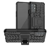 LiuShan Compatible con OnePlus 8T Funda,OnePlus 8T Plus Funda,Silicona Híbrida Rugged Armor Soporte Cáscara de Cubierta Protectora de Doble Capa para OnePlus 8T / 8T Plus 5g / 9R Smartphone,Negro