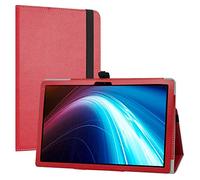 LiuShan Compatible con TECLAST P20HD Funda/Winnovo P20 Funda, Folio Soporte PU Cuero con Funda para 10.1" TECLAST M40 /M40 Pro /M40se / Blackview Tab 8/Tab 8E / AOYODKG A39,Rojo
