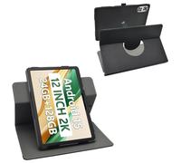 LiuShan Folio Soporte PU Cuero con Funda Caso para SVITOO P12/SVITOO P108/FiryMid P108-A116C/Relndoo TAB9/JJGJ TAB9/ECOPAD E50/QDDQ TAB9/HUIHUANG E50 Tableta de 12 Pulgadas, Negro