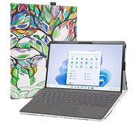 LiuShan Funda para Microsoft Surface Pro 9 /Pro 8 ，Folio Soporte PU Cuero con Funda Caso para Microsoft Surface Pro 11/Surface Pro 10/Microsoft Surface Pro 9 /Surface Pro 8 2 in 1,Love Tree