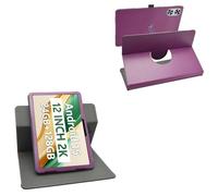 LiuShan Giratoria Caso Funda para SVITOO P12 P108/FiryMid P108/Relndoo TAB9/JJGJ TAB9/ECOPAD E50/QDDQ TAB9/HUIHUANG E50/Raemond K90/PYNAREL TAB9/JIKOCXN E50/Logicom Tab Fold 12/NEXALL N90,Púrpura