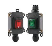 LIUSHENGJIE Cable de alimentación en línea IP65 impermeable interruptor basculante marino de alta corriente 20 A, caja de conexiones para instalación al aire libre (verde individual 220 V, 1 unidad)