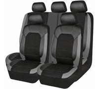 LIUSITONG Cuero Coche Juegos de Funda de Asiento para Chevrolet Spark M300 2009 2010 2011 2012 2013 2014 2015, Juego Completo Delanteros y Traseros Cubreasientos Protector Cómodo,A/Black-Grey