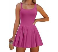 LIUUBASZ Vestido de tenis para mujer con pantalones cortos, vestido de entrenamiento atlético sin mangas, bonito mameluco plisado para entrenamiento de golf, con bolsillos (Reino Unido, Alpha, S,