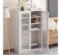LIUWOPA Caja oculta para enrutador WiFi y gabinete de almacenamiento de medios, organizador independiente con estante de doble cubierta para el hogar/oficina, elegante diseño negro (23.2 x 9.8 x 38.2