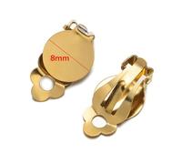 LIUXIN 10 Piezas Adaptadores de Acero Inoxidable para engastes de cabujón de Pendientes de Clip, componentes sin perforación con Anilla para Pendientes DIY