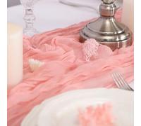 LIUXIN 10 Piezas Camino de Mesa de Gasa Verde Salvia, Estilo Bohemio romántico, Ideal para Bodas y Fiestas Nupciales.