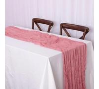 LIUXIN 10 Piezas Camino de Mesa de Gasa Verde Salvia, Estilo Bohemio romántico, Ideal para Bodas y Fiestas Nupciales.