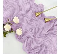 LIUXIN 10 Piezas Camino de Mesa de Gasa Verde Salvia, Estilo Bohemio romántico, Ideal para Bodas y Fiestas Nupciales.