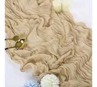 LIUXIN 10 Piezas Camino de Mesa de Gasa Verde Salvia, Estilo Bohemio romántico, Ideal para Bodas y Fiestas Nupciales.