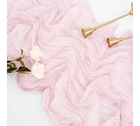 LIUXIN 10 Piezas Camino de Mesa de Gasa Verde Salvia, Estilo Bohemio romántico, Ideal para Bodas y Fiestas Nupciales.