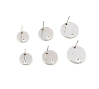 LIUXIN 30 Piezas 6/8/10/12 mm Broches de Acero Inoxidable 316 chapados en Oro para Pendientes DIY con Conector de Orificio para Materiales de bisutería