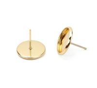 LIUXIN 30 Piezas Bases para Pendientes de Acero Inoxidable 6 mm 8 mm 10 mm 12 mm Bases para camafeos y cabujones para Crear Tus propias Joyas