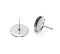 LIUXIN 30 Piezas Bases para Pendientes de Acero Inoxidable 6 mm 8 mm 10 mm 12 mm Bases para camafeos y cabujones para Crear Tus propias Joyas