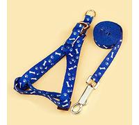 LIUXIN Conjunto de arnés y Correa con Estampado de Hueso para Mascotas, arnés de Moda de Verano para Chihuahua para Perros pequeños, Accesorios Ajustables para Cachorros Que Caminan