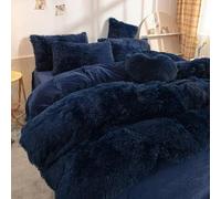 LIUXIN Juego de Cama de Fibra de Leche espesante, sábana de Lana Larga de Coral y Terciopelo, Funda de edredón y Manta Ajustable de Franela para Invierno