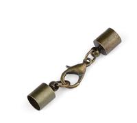 LIUXIN Lote de 20 Conectores de Tapas de Extremo de engarce para Pulseras de cordón de Cuero, Cierres de Langosta, Ganchos de 3 a 10 mm de tamaño Completo para la fabricación de Joyas