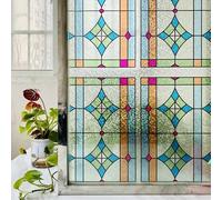 LIUXIN Película Decorativa para Ventanas con Efecto Esmerilado, Vinilo Adhesivo para Ventanas, sin Adhesivo estático, con Bloqueo UV y removible.
