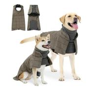 LIUXIN Ropa para Perros, Impermeable, Resistente al Viento, cálida, de Invierno, a Cuadros, para Perros pequeños, medianos y Grandes.