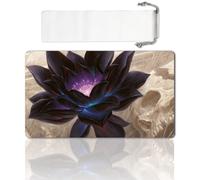 LIUYANZE - Tapete de juego de mesa TCG (tama o 60 x 35 cm), compatible con MTG, CCG, RPG, juego de cartas coleccionables (negro y loto)