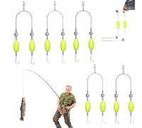 LIUYIDM 5 Piezas Anzuelo Doble con LíNea de Fondo Invertida, Anzuelos Dobles de Pesca, DiseñO de Anzuelo Dividido Resistente a Enganches para un, Ideal para Pesca en Agua Dulce, Salada (8#)
