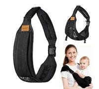 LIUYIDM Porteo Bebe Recien Nacido Multifunción Portabebes Lateral Ajustable Portabebes Lateral Fular Portabebe Verano, Adecuado para Bebés Niños Pequeños 6 a 48 Meses Carga 20 kg (Negro transpirable)