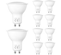 Liuyife Paquete De 10 Focos LED GU10 De 5W, Blanco Frío 6500K, Equivalente a Una Lámpara Halógena De 50W, ángulo De Haz De 120 Grados, Bajo Consumo, Aptos Para Lámparas De Techo, Empotradas, Cocinas