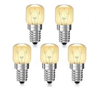 Liuyife T22 E14 Bombillas para Horno, Regulable, Resistente a 300° grados, Blanca Cálida 2700K, AC 220-240V, SES E14 Bombillas de Rosca para Horno, Microondas, Lámpara de Sal, 5 Pieza