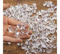 Liuyoyo 100 Piezas Cubitos de Hielo Falsos Transparentes, 11 * 14 Mm Hielo Transparente Falso Cubitos de Hielo Decorativos Acrílicos Exhibición de Cubitos de Hielo Artificiales Falsos para(#1)