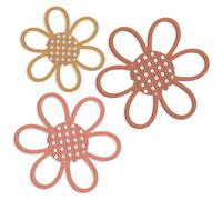 Liuyoyo 3 Piezas de Decoración de Pared de Margaritas Bohemias, Flores de Ratán para Colgar en la Pared, Decoración de Pared de Flores Bohemias de Madera para el Hogar,