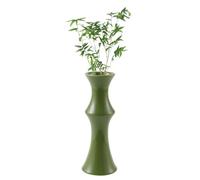 Liuyoyo Jarrón de bambú de Cerámica, Jarrones Decorativos Modernos de Cerámica Verde, Jarrón de Cerámica con Forma de bambú Hecho a Mano, Decoración Artística Moderna para el (S)