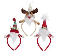 Liuyoyo - Juego de 3 Diademas Navideñas, Accesorios para el Pelo de Feliz Navidad, Divertidas Diademas de árbol de Navidad, Astas de Reno, Gorro de Papá Noel, Suministros para