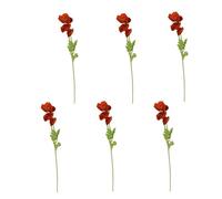 Liuyoyo Tallos de flores rojas artificiales, amapolas artificiales, flores artificiales de seda, amapolas rojas falsas de seda con flor grande, decoración de flores de seda para decoración de jardín y