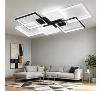 LIUYU Lampara Techo LED Moderna Regulable Plafón Rectangular, 3000K-6500K, 90 x 60cm 72W, para Salon Dormitorio, Negro/Blanco