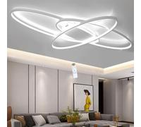 LIUYU Lampara Techo Salon Moderna Regulable 3000K-6500K - Plafón LED Ovalado Blanco 130x85 cm, 95W, 8500LM - Para Salón, Dormitorio, Cocina