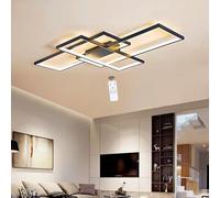 LIUYU - Lamparas de techo salon regulable 3000-6000K Negro Lampara salon techo 58W 4600lm, Plafon led techo aluminio con control remoto, Rectangular Lampara techo moderna L90 x W50 cm