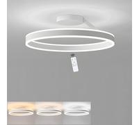 LIUYU Plafon LED Techo Moderna, Blanco, Redondo, 58W, 2 - LED Lampara Techo Regulable, Redonda Lámpara de Techo con Control Remoto, Lampara de Techo Salon Circular 50 cm 19.7 in