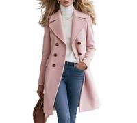 LIUYUYOUGO Abrigo Cruzado De Mujer Mezcla De Lana Solapa De Muesca Abrigo De Estilo Marinero Elegante Sastre Largo Medio Chaqueta De Invierno Con Bolsillos Para El Trabajo La Oficina Y Ocasiones Inf