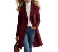 LIUYUYOUGO Abrigo Cruzado De Mujer Mezcla De Lana Solapa De Muesca Abrigo De Estilo Marinero Elegante Sastre Largo Medio Chaqueta De Invierno Con Bolsillos Para El Trabajo La Oficina Y Ocasiones Inf