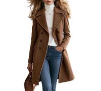LIUYUYOUGO Abrigo Cruzado De Mujer Mezcla De Lana Solapa De Muesca Abrigo De Estilo Marinero Elegante Sastre Largo Medio Chaqueta De Invierno Con Bolsillos Para El Trabajo La Oficina Y Ocasiones Inf