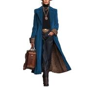 LIUYUYOUGO Abrigo Largo De Terciopelo para Mujer Gabardina con Bloques De Color Forro De Leopardo Puños Chaqueta Tipo Blazer De Terciopelo Elegante Entallada Solapa De Muesca Maxi Abrigo Ropa De AB