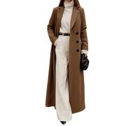 LIUYUYOUGO Abrigos Largos De Lana Para Mujer Otoño/Invierno Estilo Clásico Cruzado Maxi Gabardina Elegante Con Solapa De Muesca De Mezcla De Lana Chaquetas Largas Abrigos De Abrigo Cálidos Para M