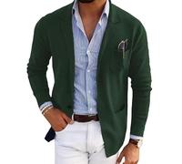 LIUYUYOUGO Americana Hombre,Blazers para Hombre Blazer Elegante Informal De Corte Entallado De Punto Elegante Cárdigan De Dos Botones Chaqueta De Punto Abrigo Deportivo De Manga Larga Chaquetas De