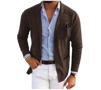 LIUYUYOUGO Americana Hombre Casual, Blazers para Hombre Blazer Elegante Informal De Corte Entallado De Punto Elegante Cárdigan De Dos Botones Chaqueta De Punto Abrigo Deportivo De Manga Larga Liso